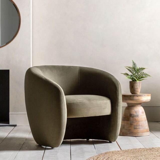 Curvo Armchair Moss Green
