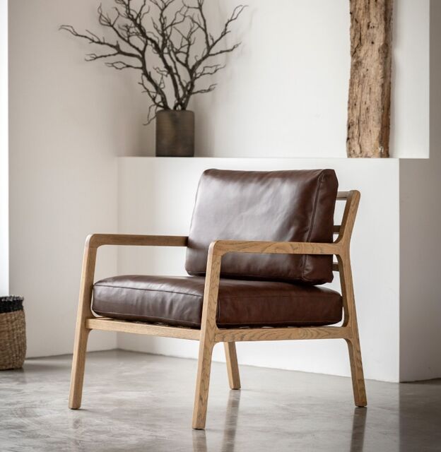 Cortona Armchair Antique Brown Leather
