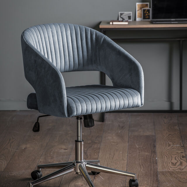 Murray Swivel Chair Charcoal Velvet