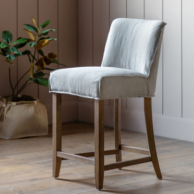 Tarnby Bar Stool Grey Linenx