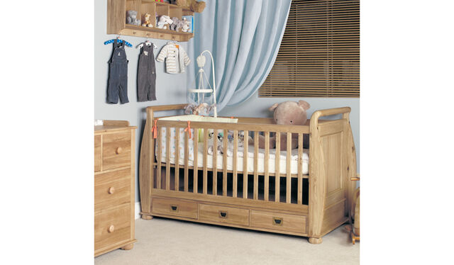 Oak Cot with Drawers