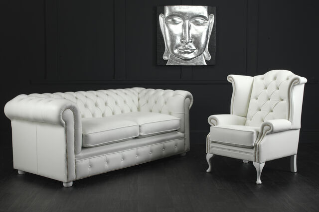 Chatsworth Chesterfield 2 Seater Sofa with Scroll Chair