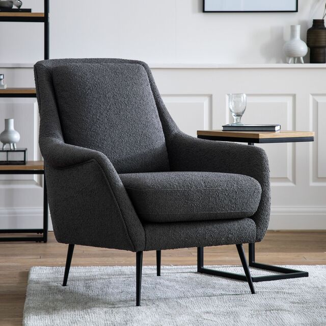 Brompton Armchair Dark Grey Linen