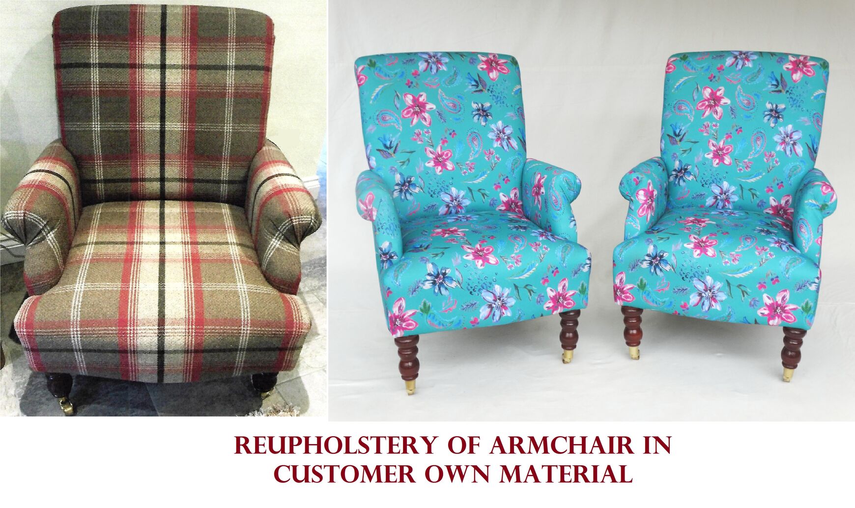 Blue and pink flower armchair